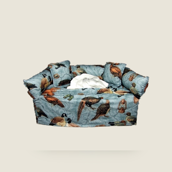 Pheasants and Ducks Tissue Sofa Box Cover - Picture 1 of 1
